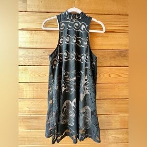 Tobi Black Lace Small Sleeveless Short Dress